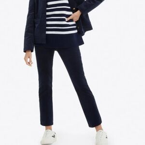 Draper James BOOTCUT PANTS IN MICRO CORDUROY NASSAU NAVY Size 28 NWT